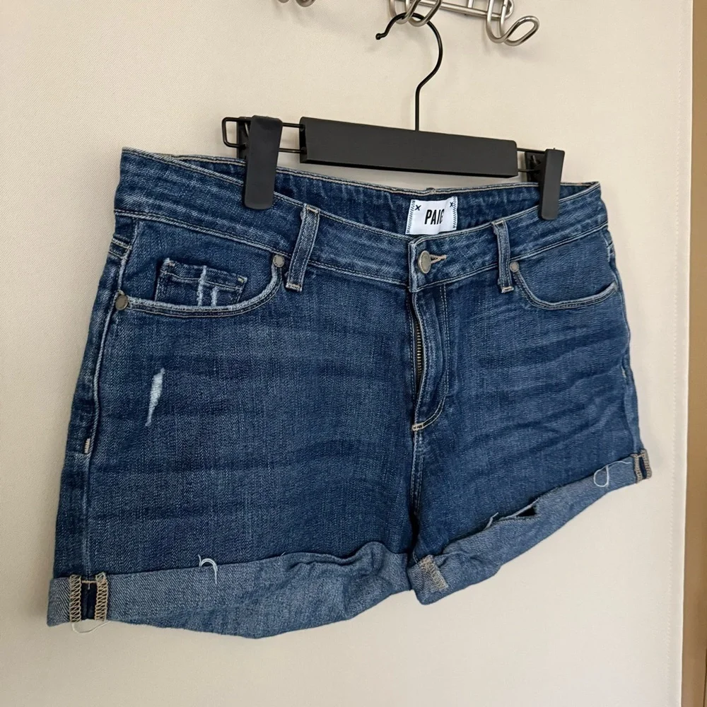 Paige Womens 28 Blue Jimmy Jimmy Roll Cuff Jean‎ Denim Shorts
